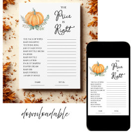 Fall Pumpkin Price ist die richtige Baby Showkarte Einladung