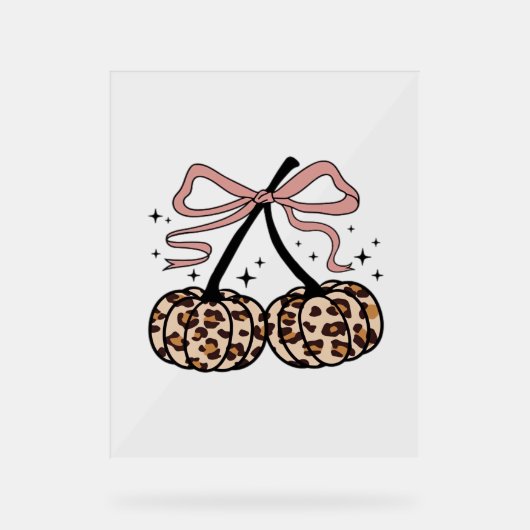 Fall Pumpkin, Pumpkin Cherries, Leopard Pumpkin, P Acrylschild (Vorderseite)