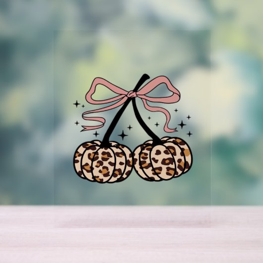 Fall Pumpkin, Pumpkin Cherries, Leopard Pumpkin, P Acrylschild (Neutral)