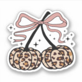 Fall Pumpkin, Pumpkin Cherries, Leopard Pumpkin, P Aufkleber (Vorderseite)