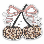 Fall Pumpkin, Pumpkin Cherries, Leopard Pumpkin, P Aufkleber (Vorderseite)