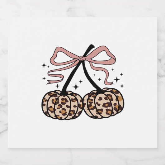 Fall Pumpkin, Pumpkin Cherries, Leopard Pumpkin, P Schaumweinetikett (Einzelnes Label)