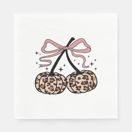Fall Pumpkin, Pumpkin Cherries, Leopard Pumpkin, P Serviette (Vorderseite)
