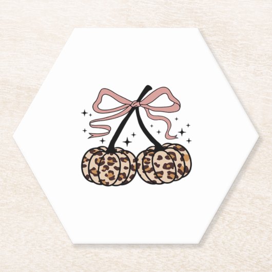 Fall Pumpkin, Pumpkin Cherries, Leopard Pumpkin, P Untersetzer (Vorderseite)