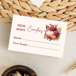 Fall Pumpkin Rate Wie viele Candies Game Card Begleitkarte