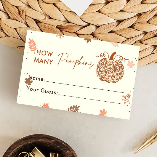 Fall Pumpkin Rate Wie viele Pumpkins Game Card Begleitkarte