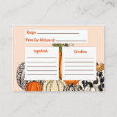 Fall Pumpkin-Rezept-Karte Begleitkarte (Vorderseite)