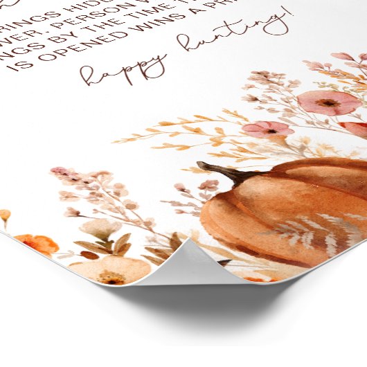 Fall Pumpkin Ring Hunt Brautparty Game Poster (Ecke)
