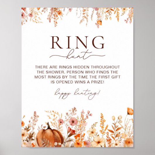Fall Pumpkin Ring Hunt Brautparty Game Poster (Vorne)