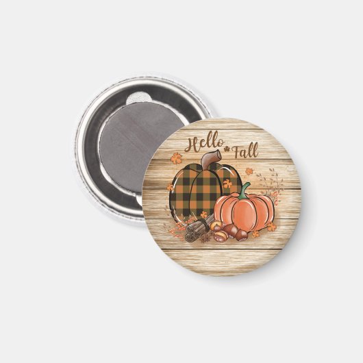 Fall Pumpkin Round Magnet (Vorderseite/Rückseite)