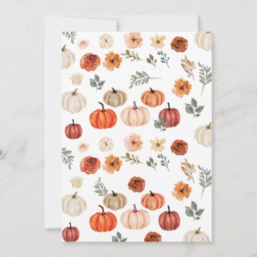 Fall Pumpkin Rustic Baby Dusche Einladung (Rückseite)