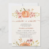 Fall Pumpkin Rustic Boho Spanische Geschlechteroff Einladung (Vorderseite)