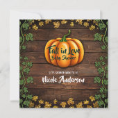 Fall Pumpkin Rustic Green Gold Ivy Baby Dusche Einladung (Vorderseite)