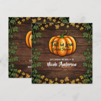 Fall Pumpkin Rustic Green Gold Ivy Brautparty