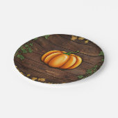 Fall Pumpkin Rustikale grüne Gold Ivin Herbstland Pappteller (Schrägansicht)