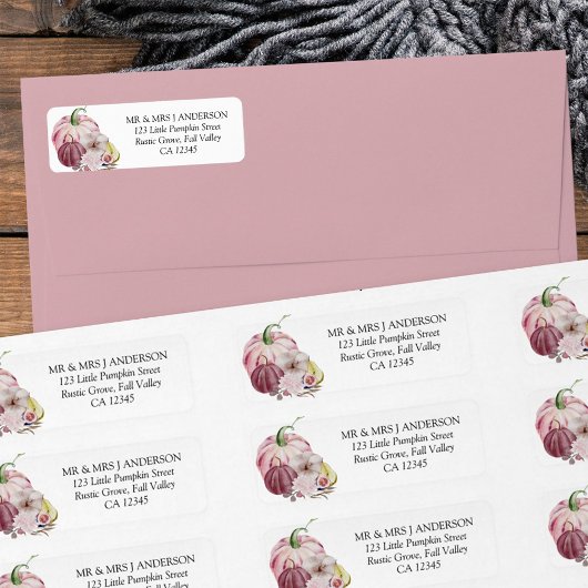 Fall Pumpkin Rustikale Pink Wasserfarbe Rücksendea