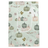 Fall Pumpkin Sage Green Erntedank Mittlere Geschenktüte (Rückseite)