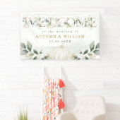 Fall Pumpkin Sage Greenerity Gold Wedding Willkomm Banner (Insitu)