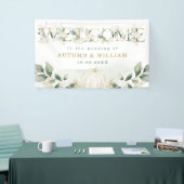 Fall Pumpkin Sage Greenerity Gold Wedding Willkomm Banner (Messeveranstaltung)