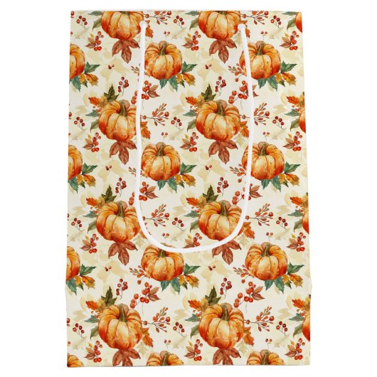 Fall Pumpkin-Saison Mittlere Geschenktüte (Rückseite)