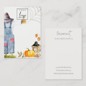 Fall Pumpkin Scarecrow Logo Blank Juwelier Display Visitenkarte (Vorne/Hinten)