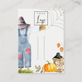 Fall Pumpkin Scarecrow Logo Hairpin Clip Display Visitenkarte