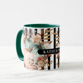 Fall Pumpkin - Schwarzweißstreifen Pumpkins Tasse (Vorderseite Links)