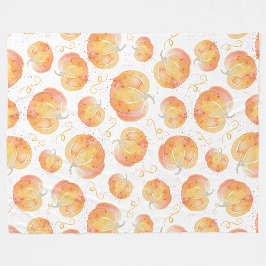 Fall Pumpkin Sherpa Blanket Fleecedecke (Vorderseite (Horizontal))