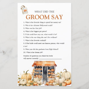 Fall Pumpkin Sie ist vom Markt, was Groom sagt