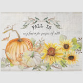 Fall Pumpkin Sonnenblume Lieblings-Jahreszeit Entt Seidenpapier (Vorderseite)