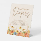 Fall Pumpkin Spate Night Diapers Baby Duschgame Sockelschild (Vorderseite)