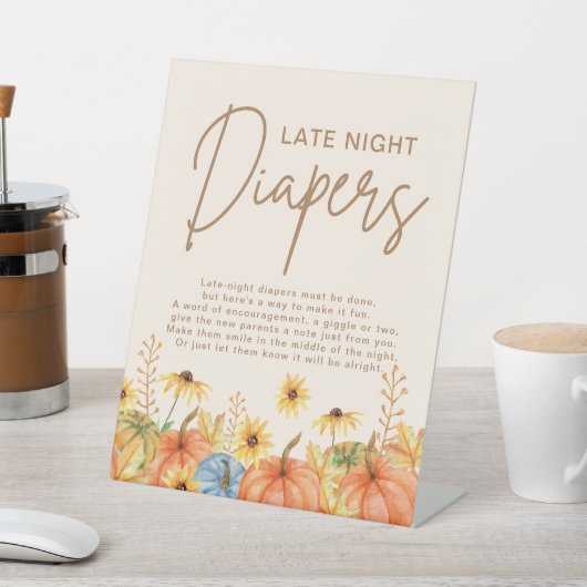 Fall Pumpkin Spate Night Diapers Baby Duschgame Sockelschild (In SItu)