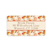 Fall Pumpkin Spice Return Address Label Adressaufkleber (Vorne)
