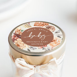 Fall Pumpkin "Spice Spice Baby" Baby Shower Runder Aufkleber