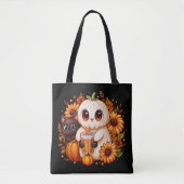 Fall Pumpkin Spooky Ghost schwarzer Klassiker Tasche (Vorderseite)