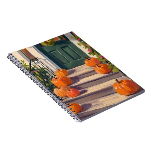 Fall Pumpkin Stoop | Autumn Thanksgiving Painted Notizblock (Rechte Seite)