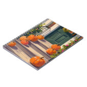 Fall Pumpkin Stoop | Autumn Thanksgiving Painted Notizblock (Linke Seite)