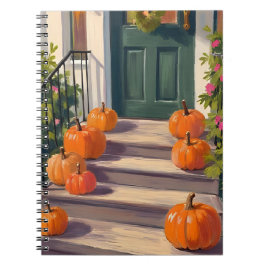 Fall Pumpkin Stoop | Autumn Thanksgiving Painted Notizblock