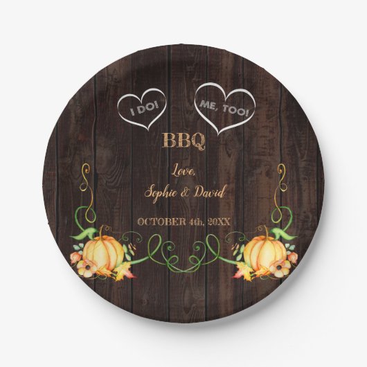 Fall Pumpkin String Lights Old Stall I DO GRILLEN Pappteller (Vorderseite)