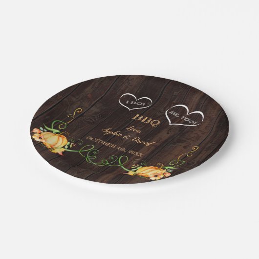 Fall Pumpkin String Lights Old Stall I DO GRILLEN Pappteller (Schrägansicht)