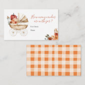 Fall Pumpkin Stroller Baby Shower How Many Candies Begleitkarte (Vorne/Hinten)