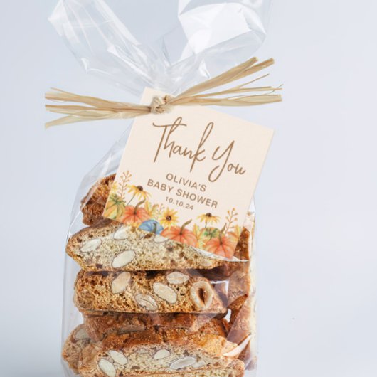 Fall Pumpkin Sunflower Baby Dusche Geschenkanhänger