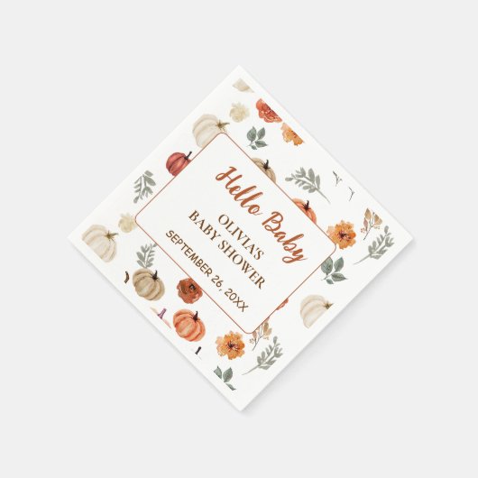 Fall Pumpkin Sunflower Serviette (Ecke)