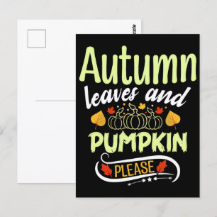 Fall Pumpkin T - Shirt, Herbst Herbst Shirt, 2025 Postkarte