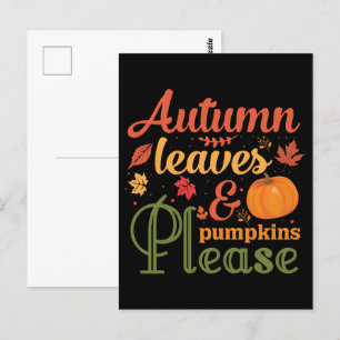Fall Pumpkin T - Shirt, Herbst Herbst Shirt, 2025 Postkarte