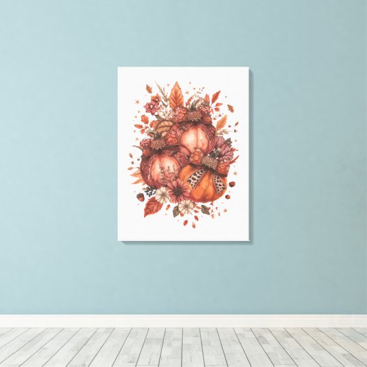 Fall Pumpkin T - Shirt Leinwanddruck (Insitu (Holzboden))