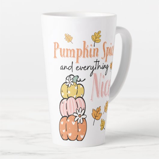 Fall/Pumpkin Thema Latte Tasse (Rechte Ecke)