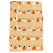 Fall Pumpkin Tissue Paper – Autumn Gift Wrap  Mittlere Geschenktüte (Vorderseite)
