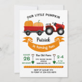 Fall Pumpkin Traktor Farm Kindergeburtstag Einladu Einladung (Vorderseite)