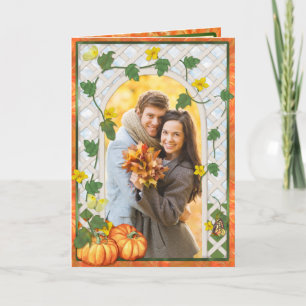 Fall Pumpkin Trellis Foto Greeting Feiertagskarte